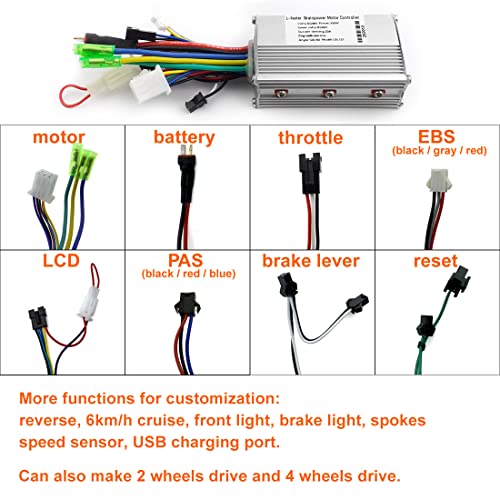 16 Inch 36V 350W Brushless Gear DC Hub Motor Wheel Kit G896
