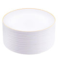 50 Pcs Gold Rim White Plastic Dinner Plates I977