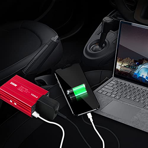 500W Power Inverter DC 12V to 110V AC Converter with 2 USB Ports and 2 AC Outlet I128618