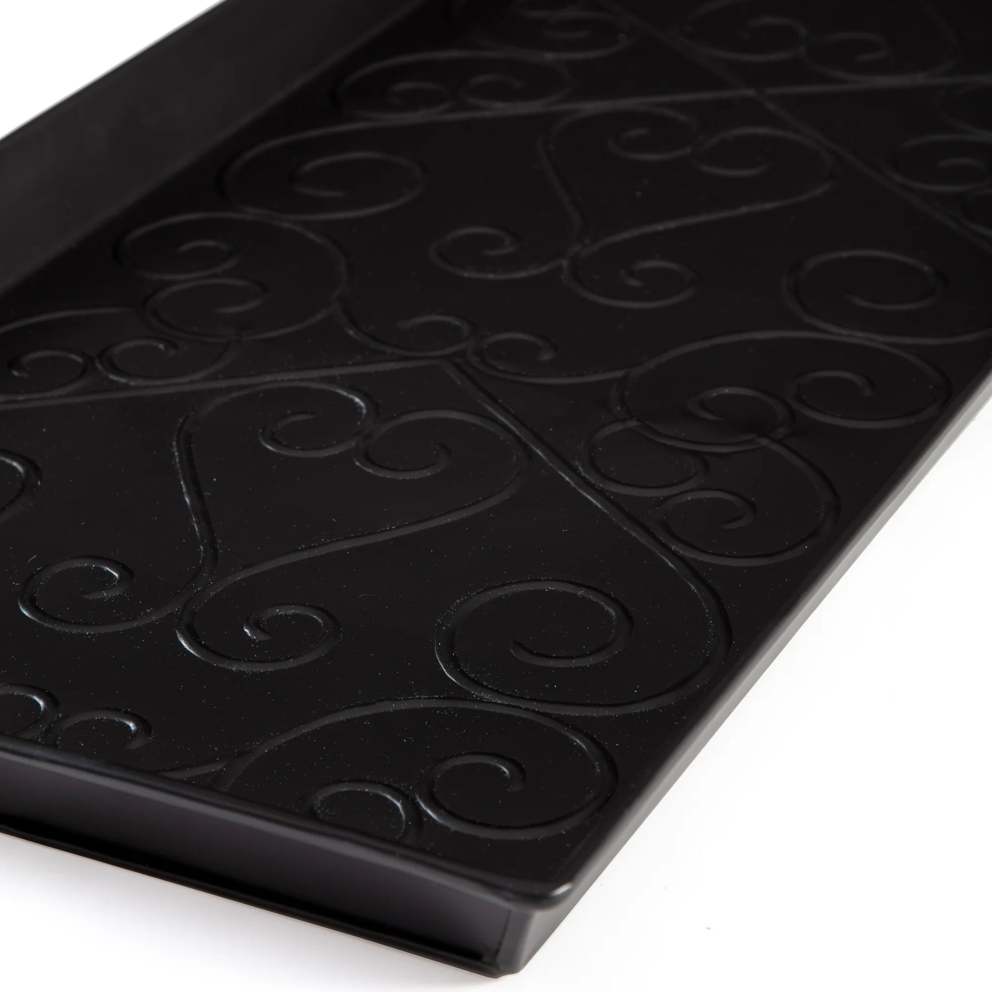 Black Metal Boot Tray with Coir Insert C7184
