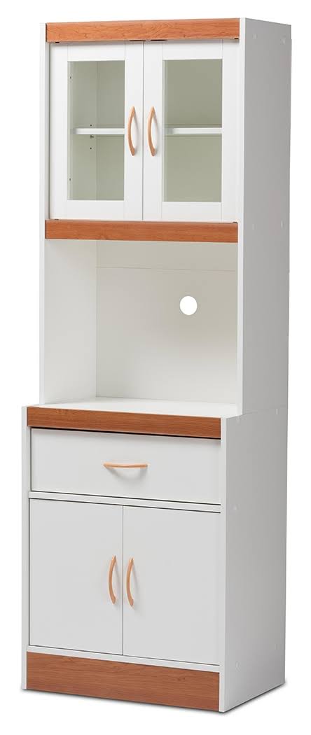 White Cherry Kitchen Cabinet and Hutch N956