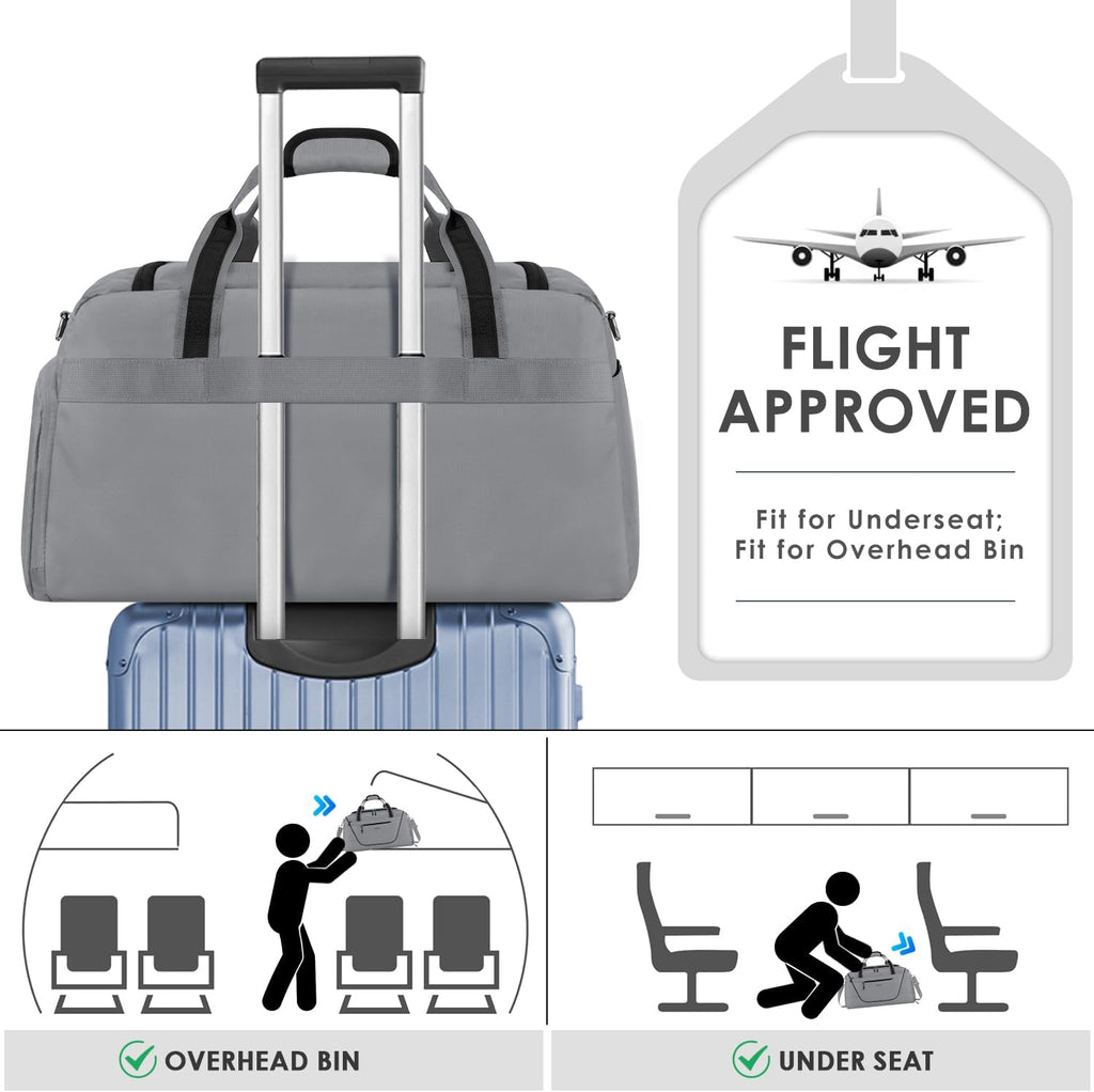 Grey Gym Duffle Bag with Lock and Shoe Compartment Y6468