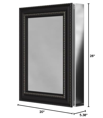 Oil-Rubbed Bronze Anodized Aluminum Bathroom Medicine Cabinet with Mirror Door R30302