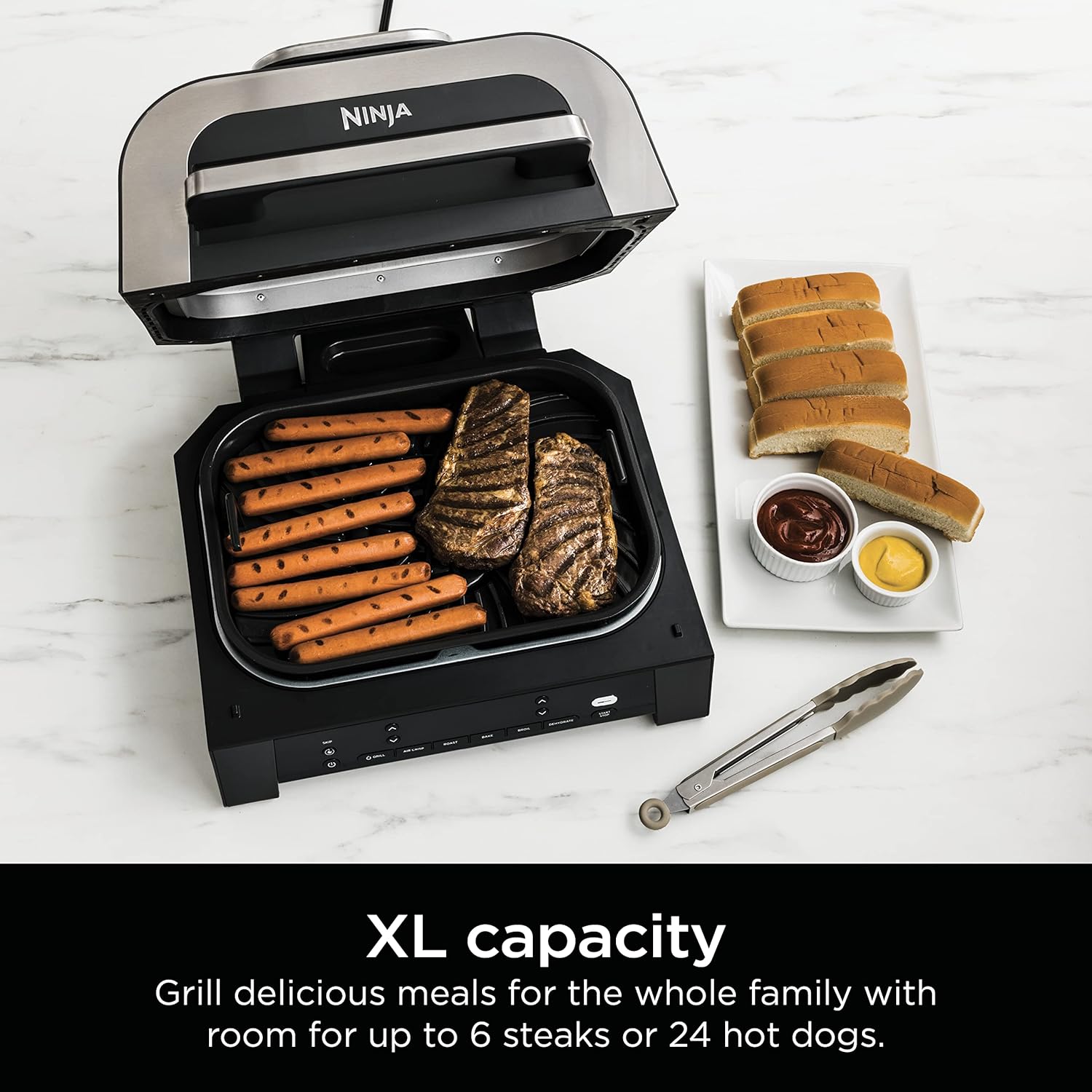 Black Indoor Grill with Air Fry P745