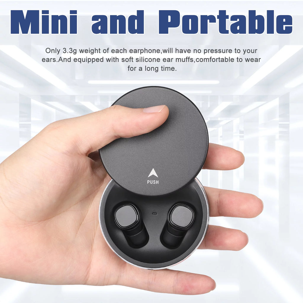 Black Wireless Earbuds with Mic J365