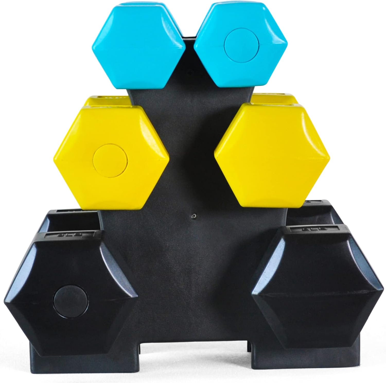 32-Pound Vinyl Coated Dumbbell Set with Stand, 3 Pairs C84099