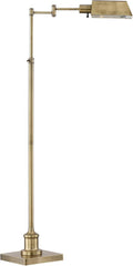 Aged Brass Metal Floor Lamp with USB Charging Port F975052