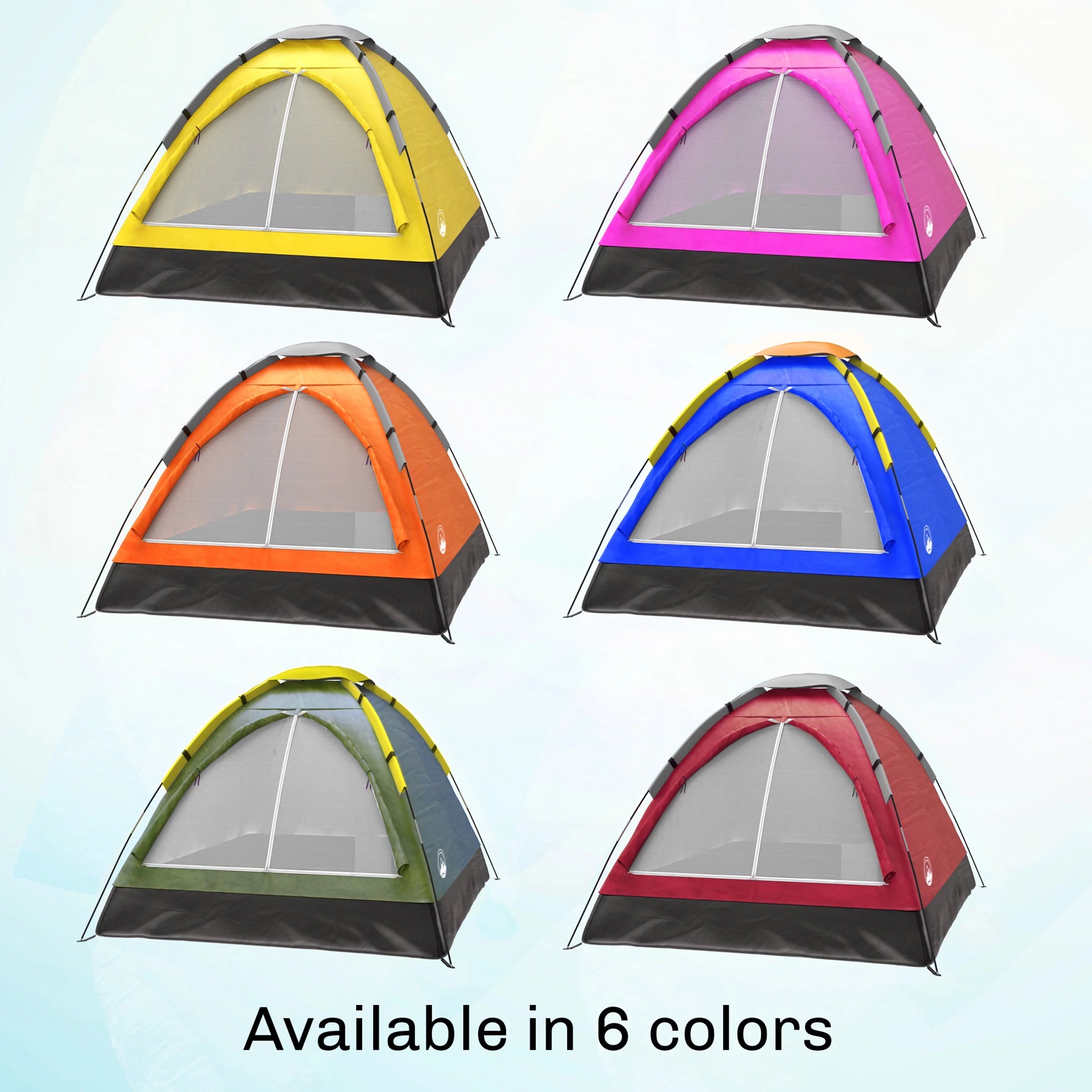 Orange 2-Person Dome Tent with Carry Bag N753