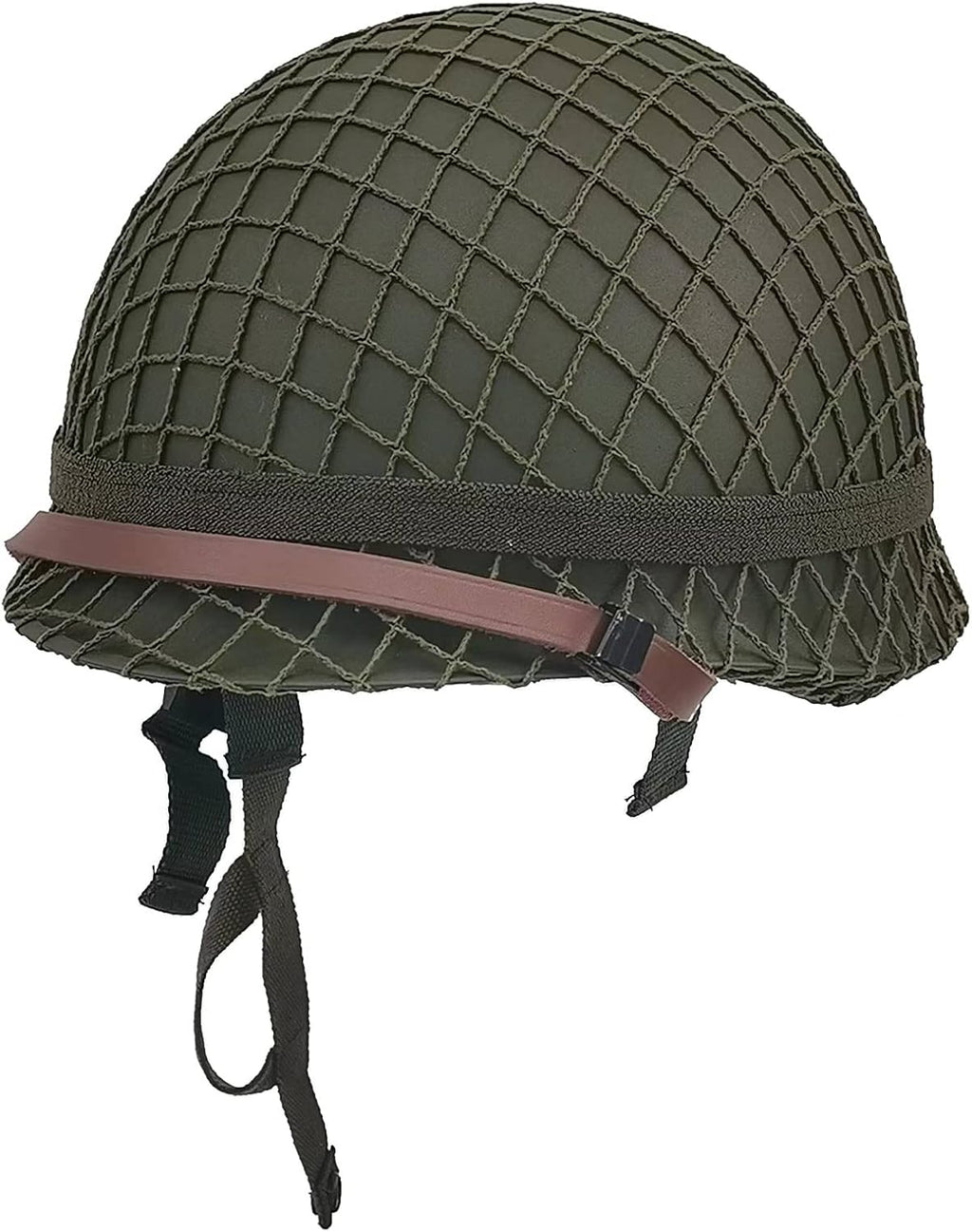 WW2 US Army M1 Helmet Steel Shell with Net Canvas Chin Strap Cat Eye Band H30725