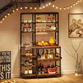 10-Tier Brown Bakers Rack with Power Outlets C147