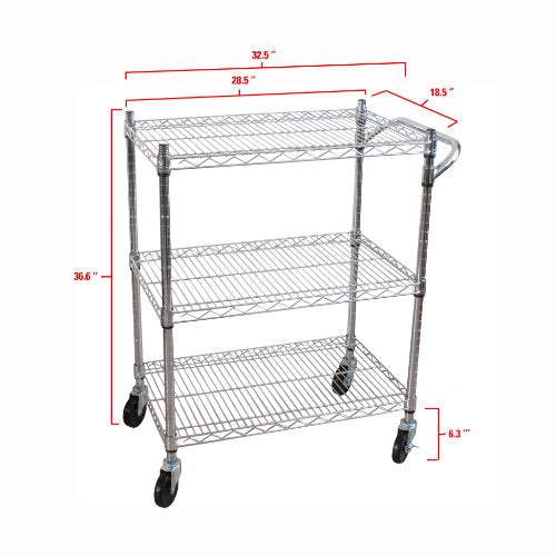 Chrome 3-Tier Heavy Duty Utility Cart I100310