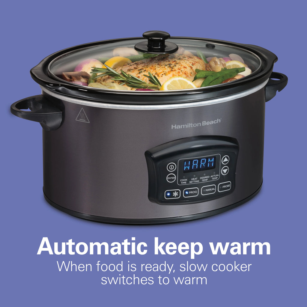 6 Quart Programmable Slow Cooker with Temperature Probe B5026