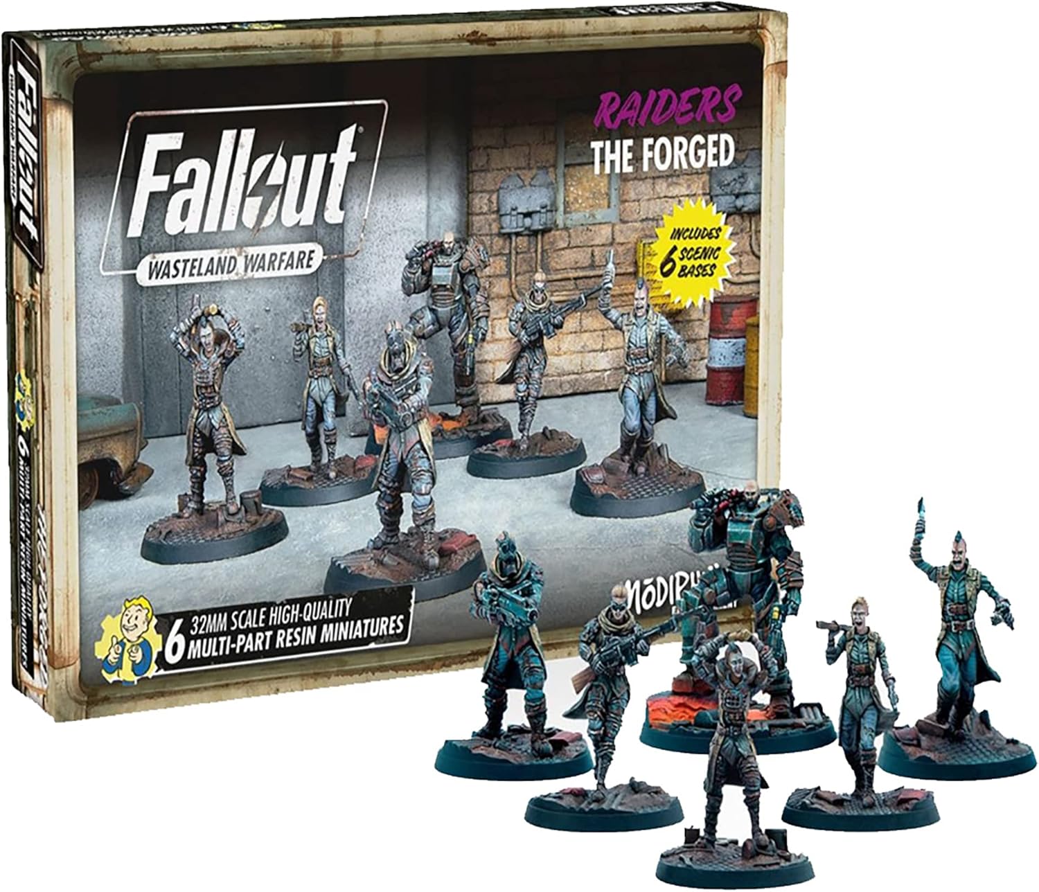 6 Unpainted Resin Miniatures with Scenic Bases N42782