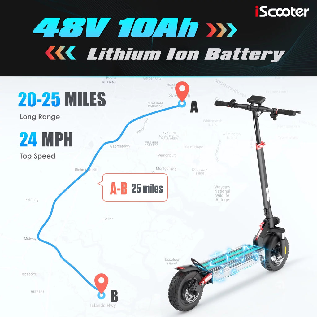 800W Electric Scooter, 25 MPH, 25Miles Range, Dual Brake, Folding Scooter G6334