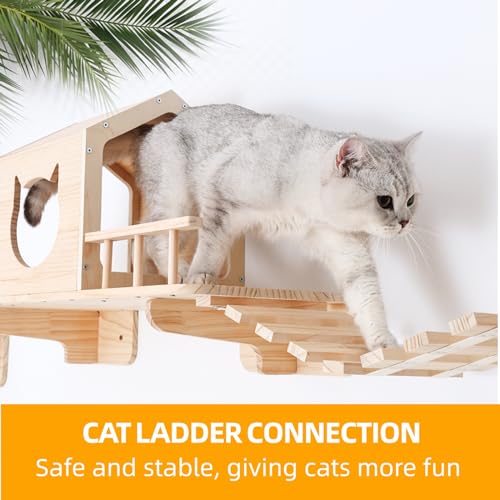 Cat Wall Shelves with 3 Steps V60958