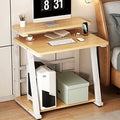 30 Inch Oak Computer Desk with Monitor Stand and Storage Shelves Y6790