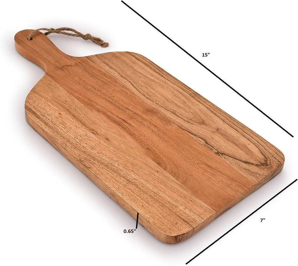 Acacia Wood Cutting Board with Handle (15" x 7" x 0.65") W8075