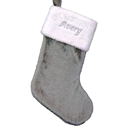 Embroidered Red Plush Christmas Stocking M31182