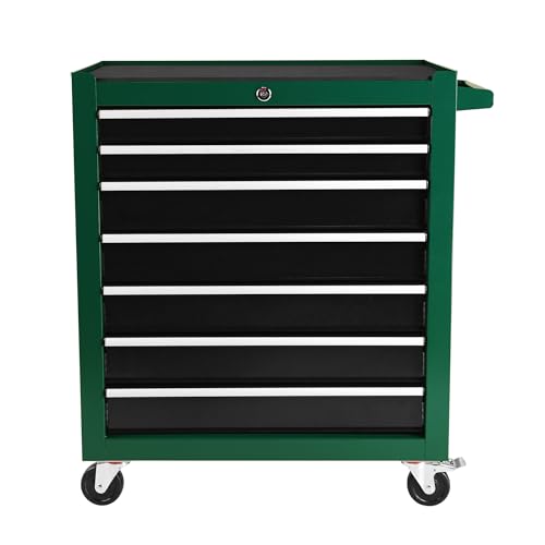 5 Drawers Blue & Grey Rolling Tool Chest with Wheels and 7 Extra Storage Boxes R448787