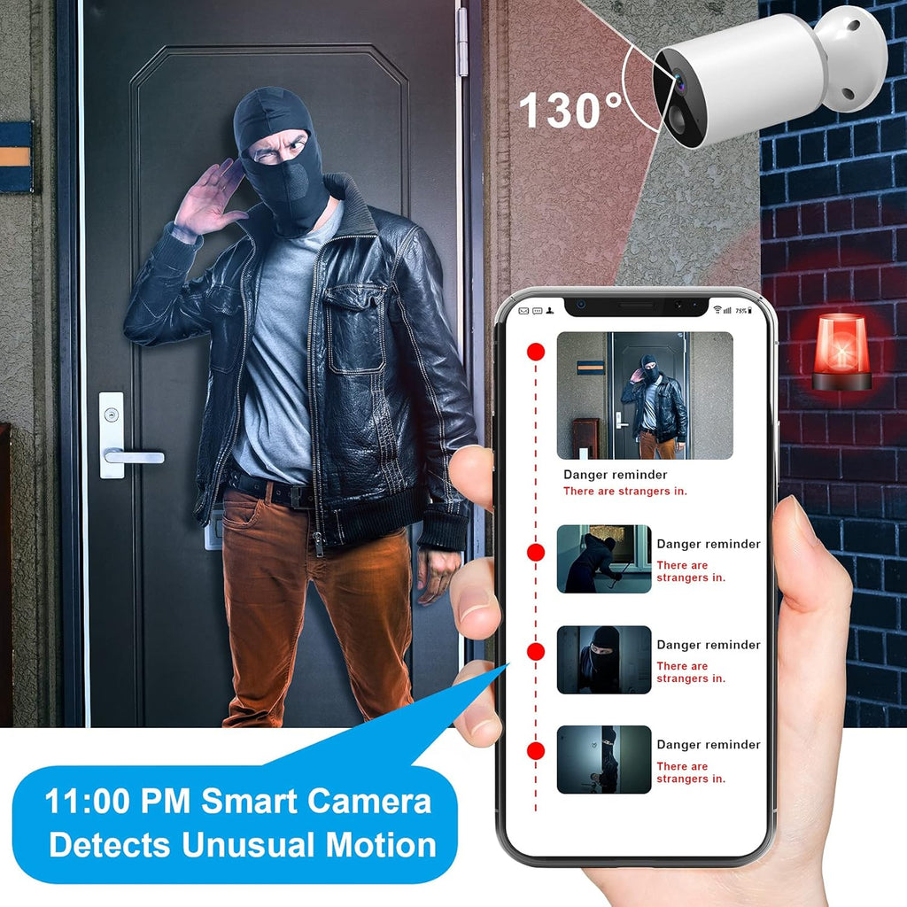 Wireless Outdoor Security Camera with 1080p HD Night Vision and Motion Detection U12805