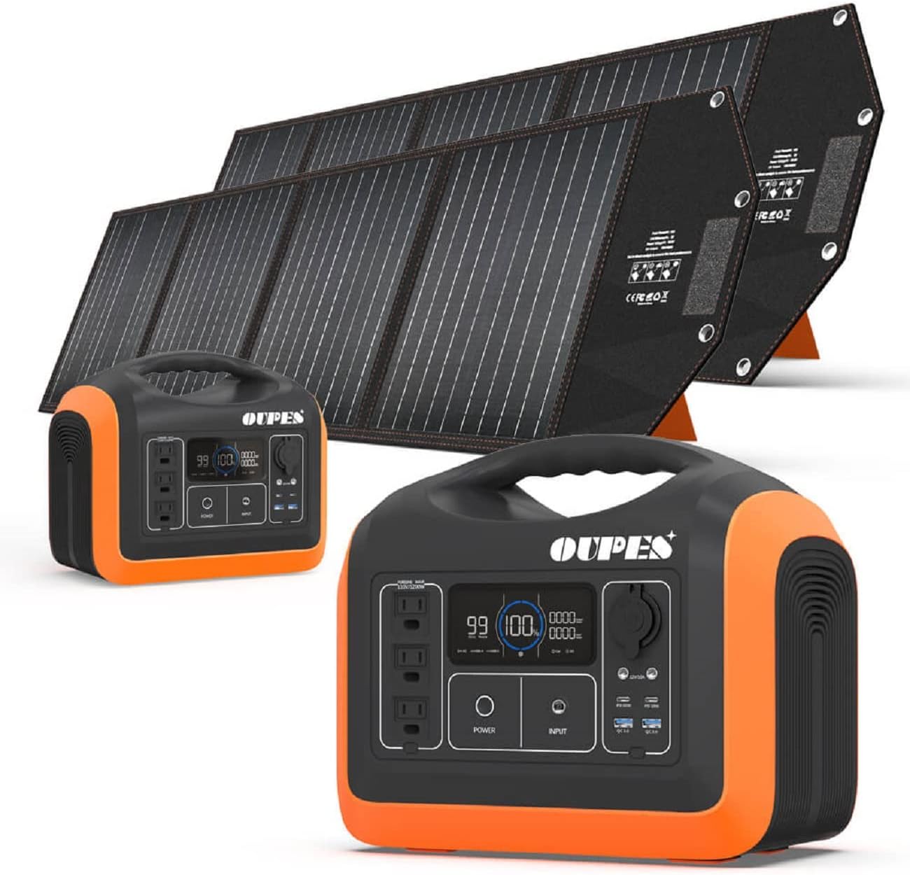 1200W Portable Power Station with 200W Solar Panel, 992Wh Battery, 3 AC Outlets L6596