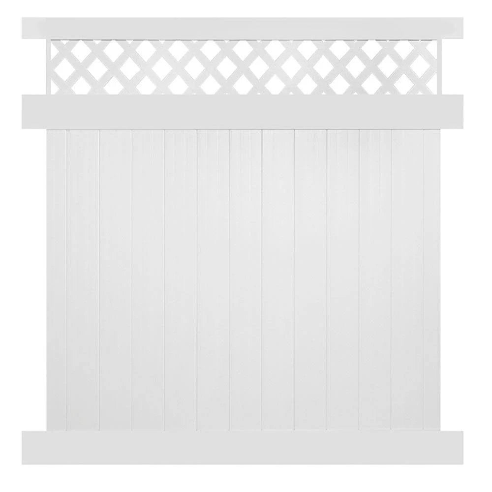 Vinyl Privacy Fence Panel Kit 6ft. H x 8ft. W White Q763054