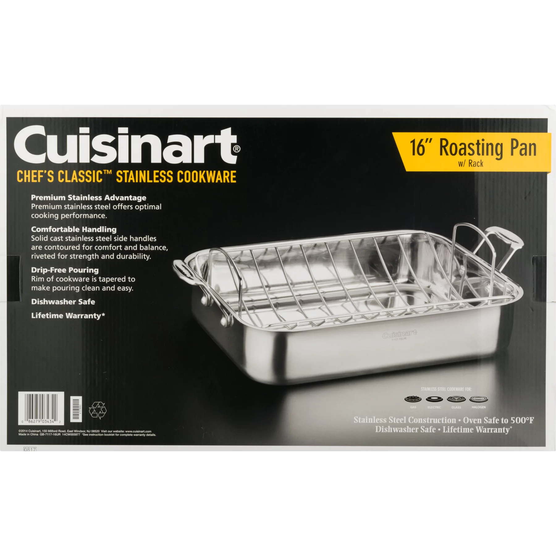 Stainless Steel 16" Roasting Pan with Rack Z2453