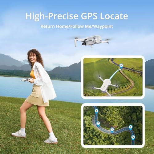 2 Batteries 80 Mins EIS 2.5K Camera GPS Foldable Drone Under 249g I310