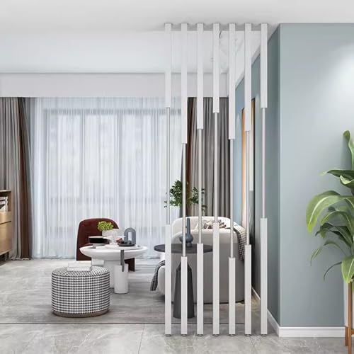 White 8 Pcs Metal Iron Room Divider L1038