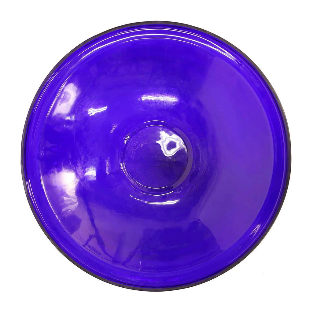 14 In Crackle Glass Bowl and Birdbath Decoration, Cobalt Blue F594468
