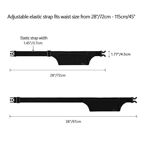 Slim RFID Blocking Hidden Wallet Travel Pouch with Adjustable Strap U87841
