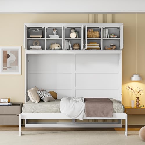 Full Size Murphy Cabinet Bed with Drawer Y605