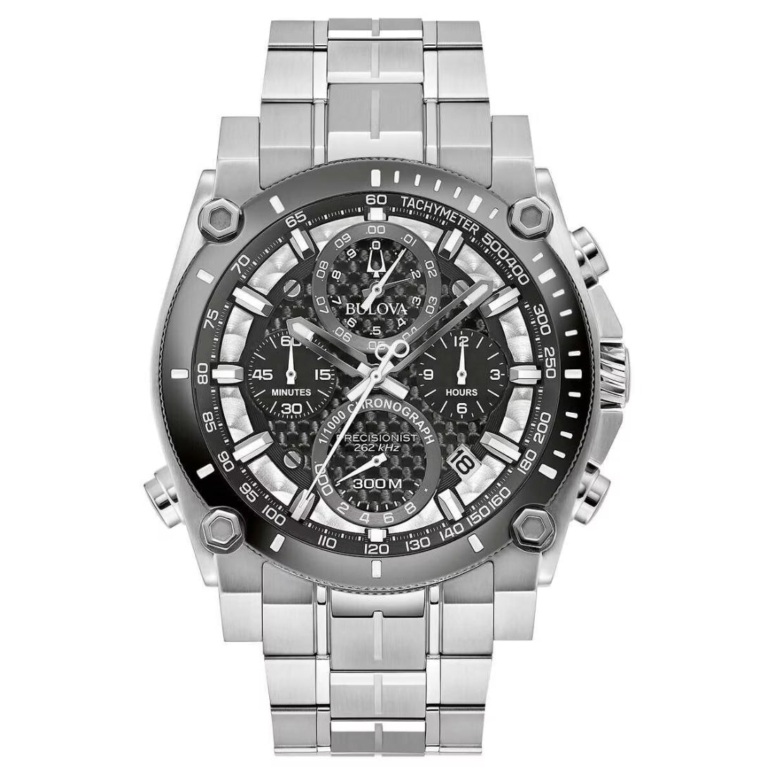 Mens Carbon Fiber Dial Stainless Steel Watch G12602