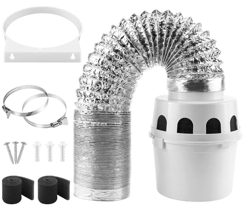 Indoor Dryer Vent Kit with 4-Inch Proflex Duct, White R552043
