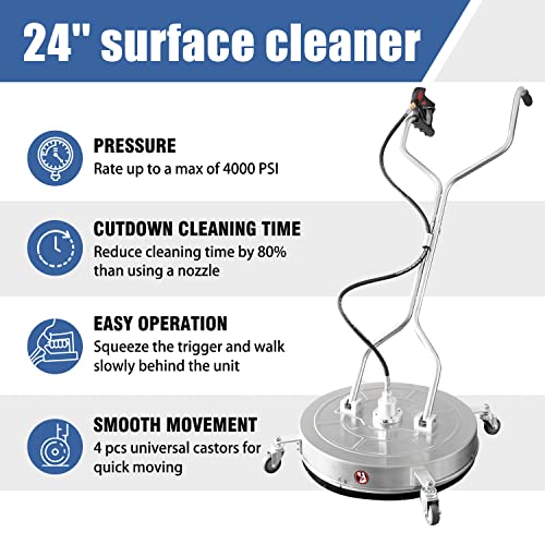 14 Inch Black Pressure Washer Surface Cleaner with 4 Wheels L800