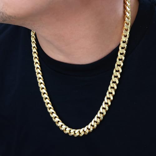 14k Yellow Gold Miami Cuban Link Chain Necklace C524