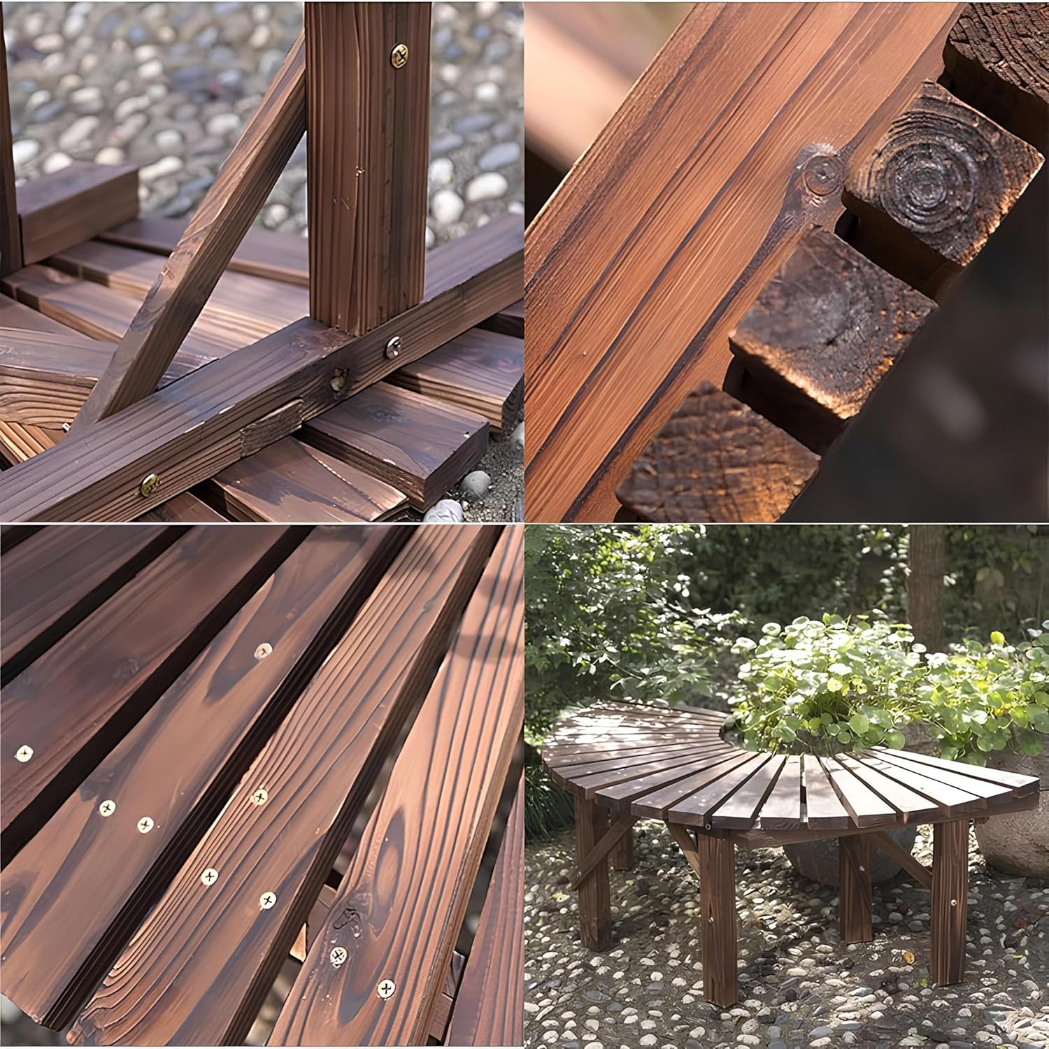 Wooden Outdoor Curved Bench H41989