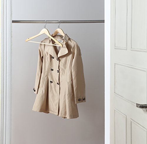 Natural Wooden Hangers 50 Pack with Pants Bar G133