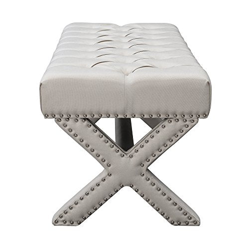 Dark Grey Velvet Bench U114