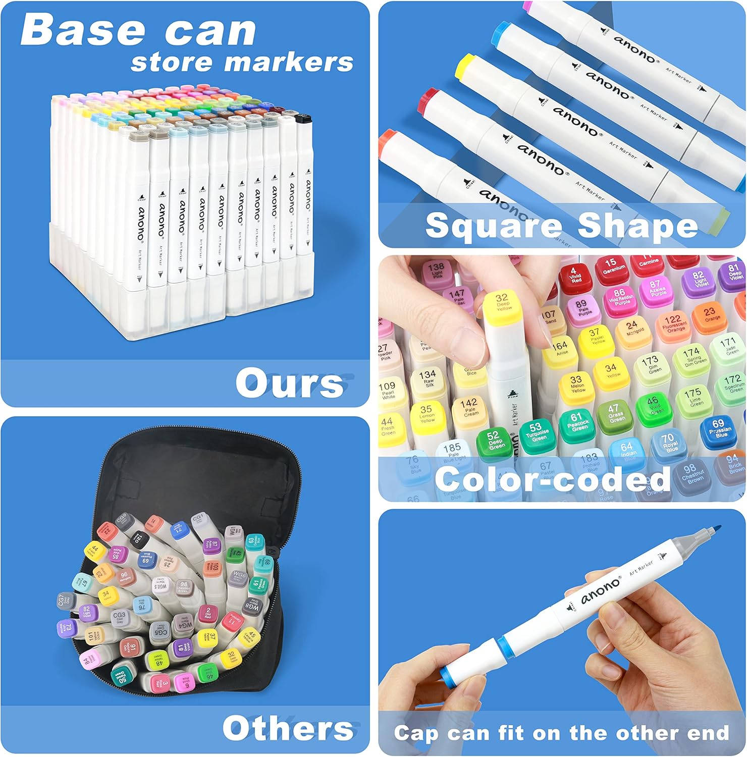 48 Colors Alcohol Markers Set Double Tipped I868