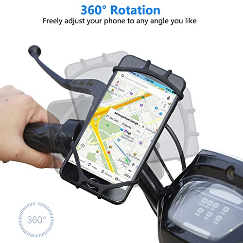 2 Pack Universal Bike Phone Mounts, 360 Rotation Silicone Holders F5821