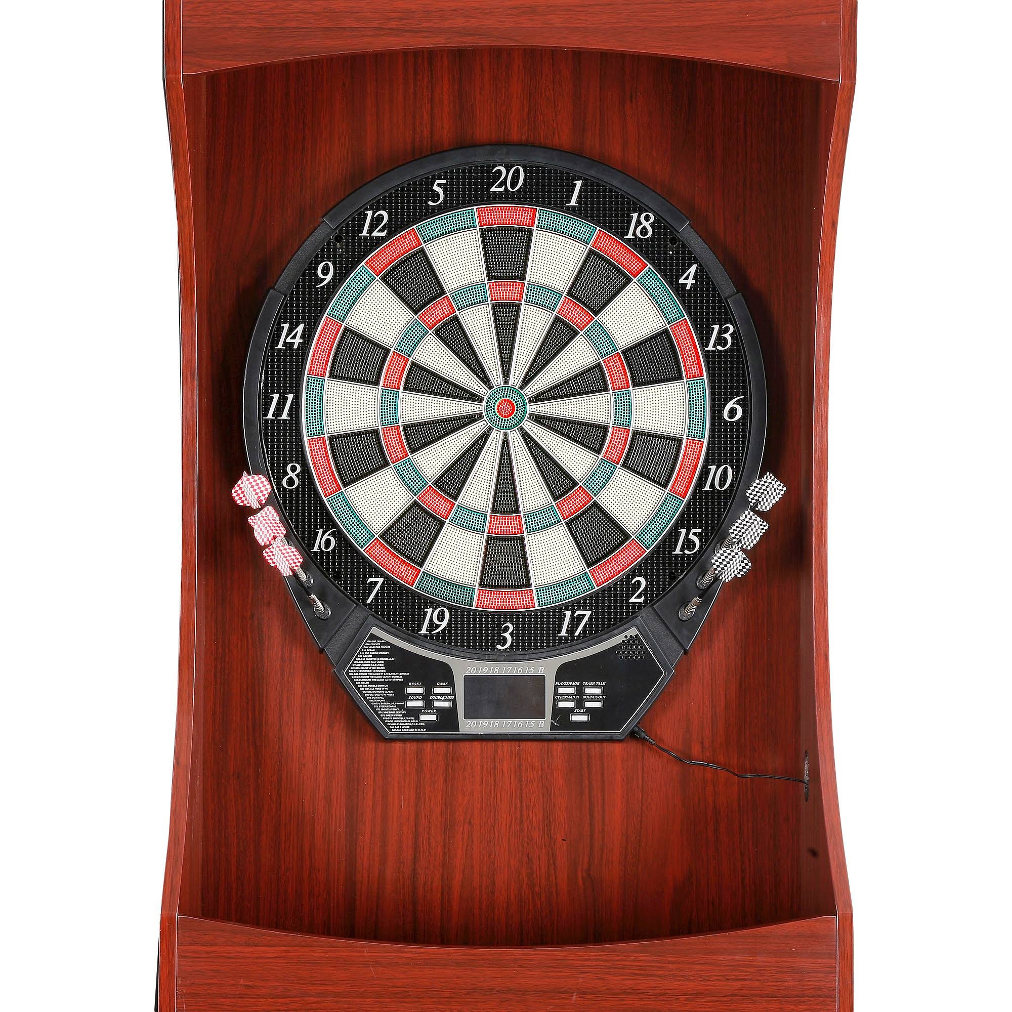Cherry Finish Free Standing Dartboard Cabinet Set K584