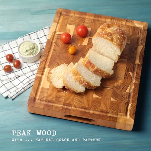 XL Acacia End Grain Wood Cutting Board (20x15x1.5in) C496