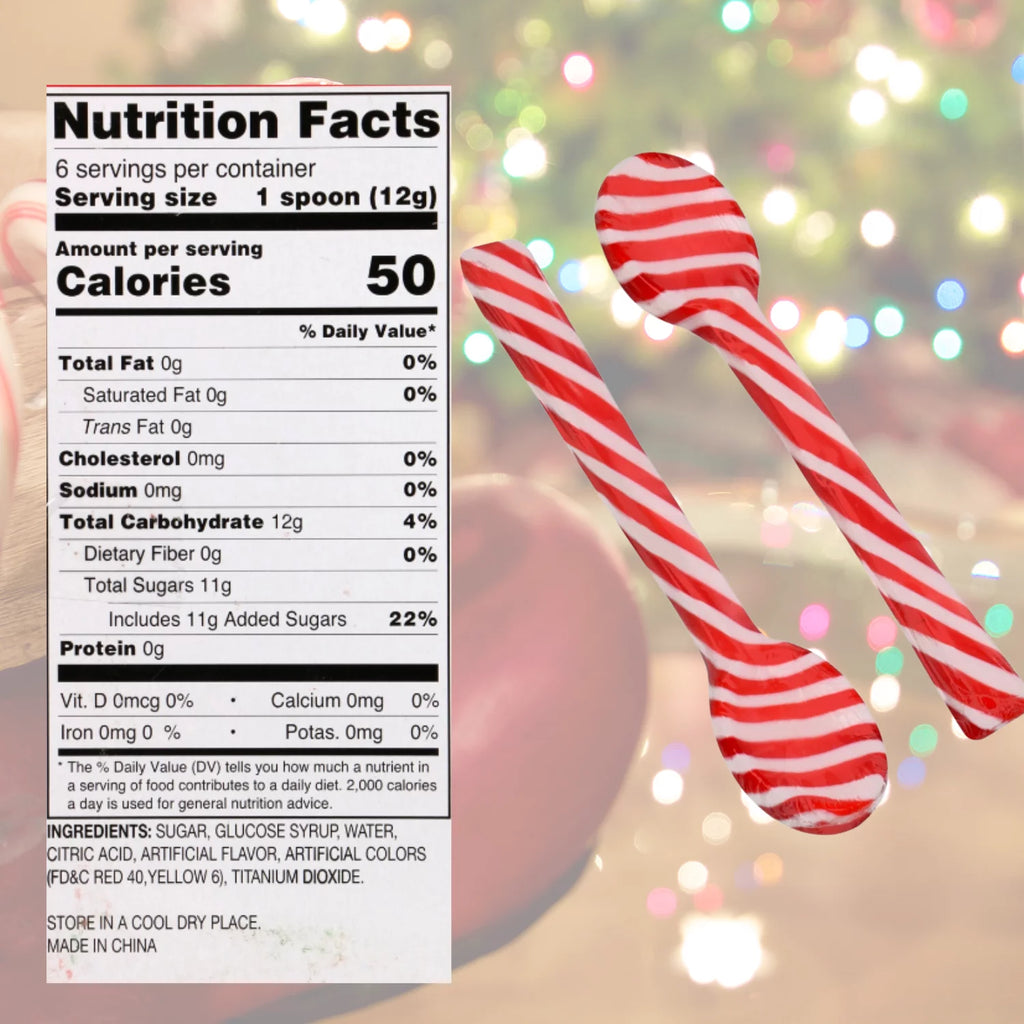 48ct Peppermint Hard Candy Spoons with Storage Carrier M111478