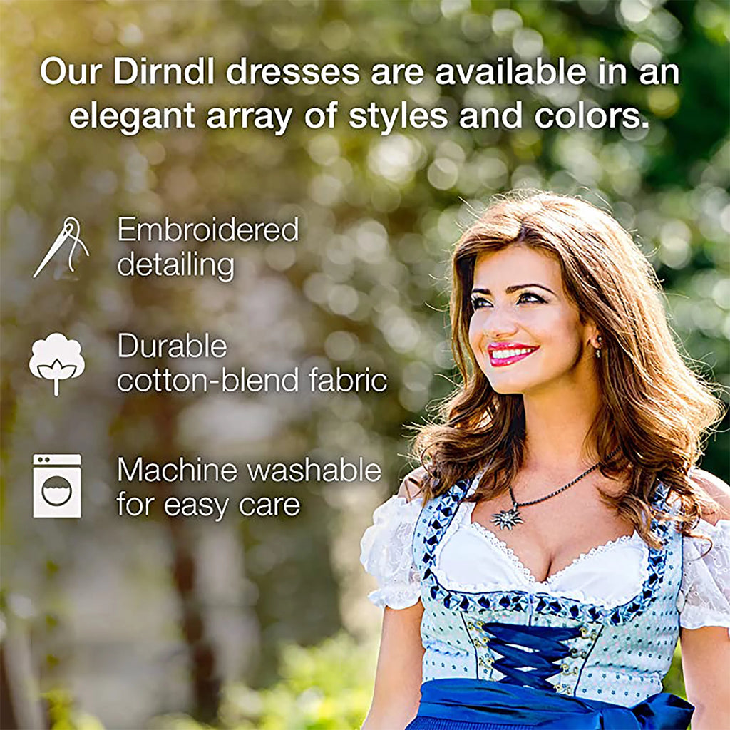 Sky Blue 3 Piece Cotton Dirndl Dress V478