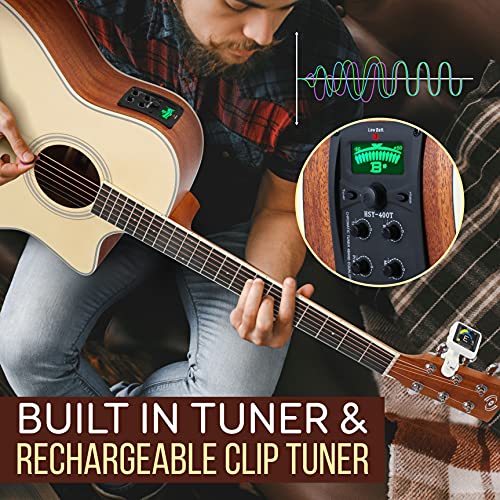 4/4 Full Size Acoustic-Electric Guitar Kit with 4-Band EQ, Spruce Mahogany B325