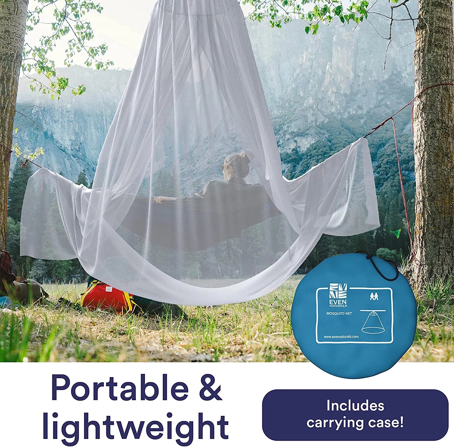 Ultra Large Mosquito Net Bed Canopy, Single to King Size, Mesh 380, 2 Entries, Storage Bag U217