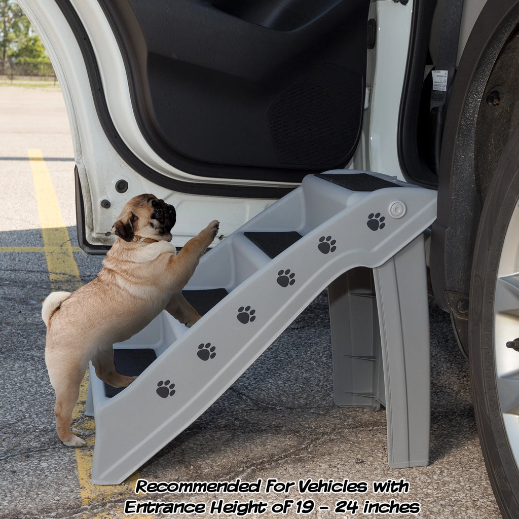 Gray 4 Step Pet Stairs E245274