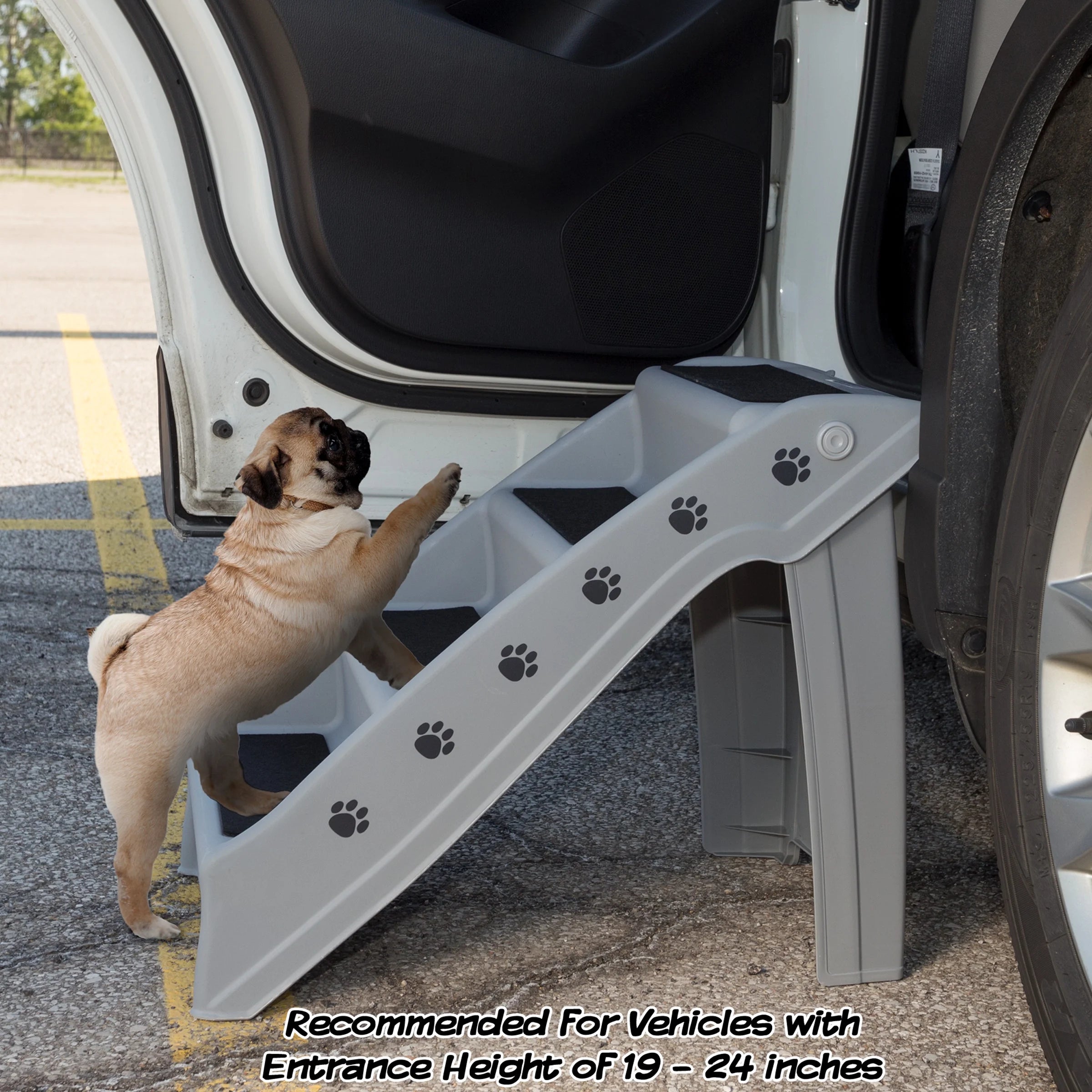 Gray 4 Step Pet Stairs E245274