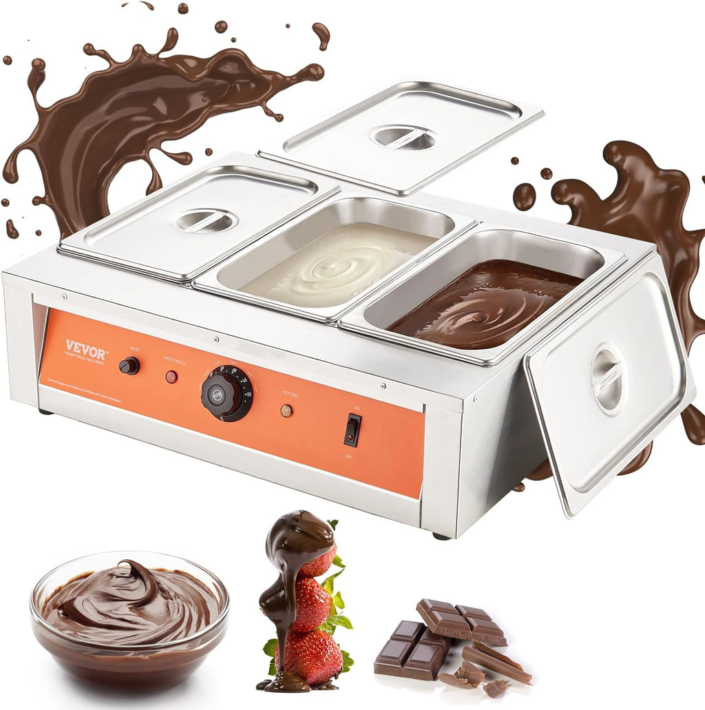 26.5 Lbs 3 Tanks Stainless Steel Electric Chocolate Tempering Machine N843465